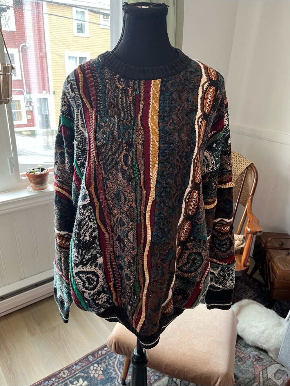 Men’s Vintage Brandini Coogie-Style Knit Sweater Size XL